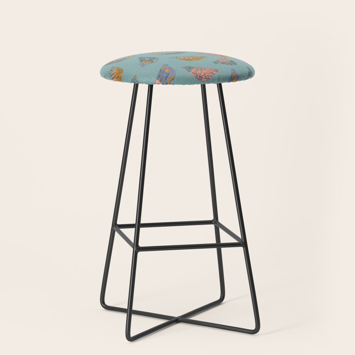 Pastel Bird Pattern  Stool Gallery Image 1