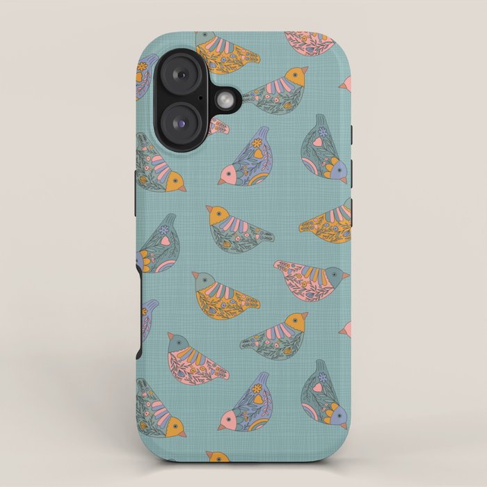 Pastel Bird Pattern  iPhone Case Gallery Image 1