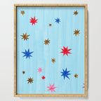 Celestial Star Twinkle in Sky Blue Watercolor Serving Tray Gallery Image 1