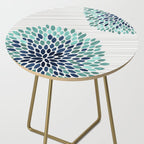 Blooms and Stripes, Aqua and Navy Side Table Gallery Image 2