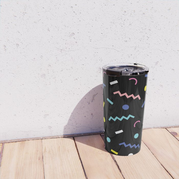 Memphis Pattern 19 - Party / 80s Retro Travel Mug Gallery Image 4