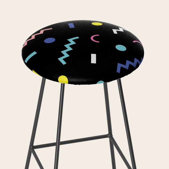 Memphis Pattern 19 - Party / 80s Retro Stool Gallery Image 2