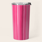Pinkshades Serrate Stripes Irregular Vertical Stripe Pattern in Pink Tones Travel Mug Gallery Image 2
