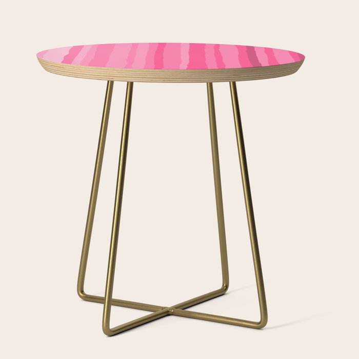 Pinkshades Serrate Stripes Irregular Vertical Stripe Pattern in Pink Tones Side Table Gallery Image 1