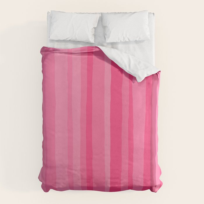 Pinkshades Serrate Stripes Irregular Vertical Stripe Pattern in Pink Tones Duvet Cover Gallery Image 6
