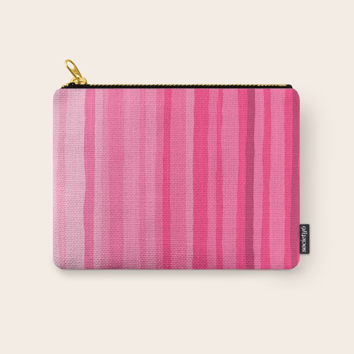 Pinkshades Serrate Stripes Irregular Vertical Stripe Pattern in Pink Tones Carry All Pouch Gallery Image 1