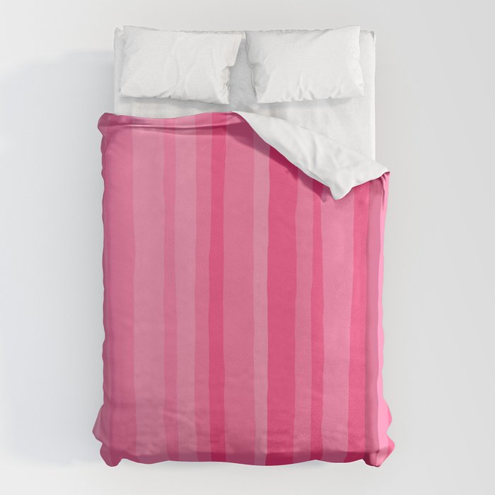Pinkshades Serrate Stripes Irregular Vertical Stripe Pattern in Pink Tones Duvet Cover Gallery Image 6