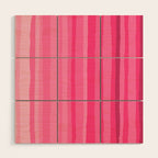 Pinkshades Serrate Stripes Irregular Vertical Stripe Pattern in Pink Tones Wood Wall Art Gallery Image 1