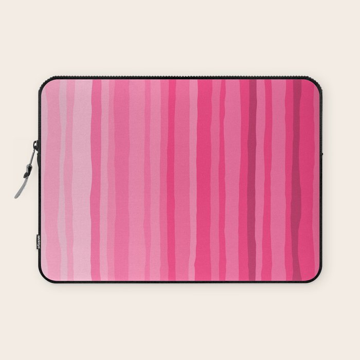Pinkshades Serrate Stripes Irregular Vertical Stripe Pattern in Pink Tones Laptop Sleeve Gallery Image 1