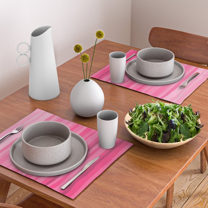 Pinkshades Serrate Stripes Irregular Vertical Stripe Pattern in Pink Tones Placemat Gallery Image 2