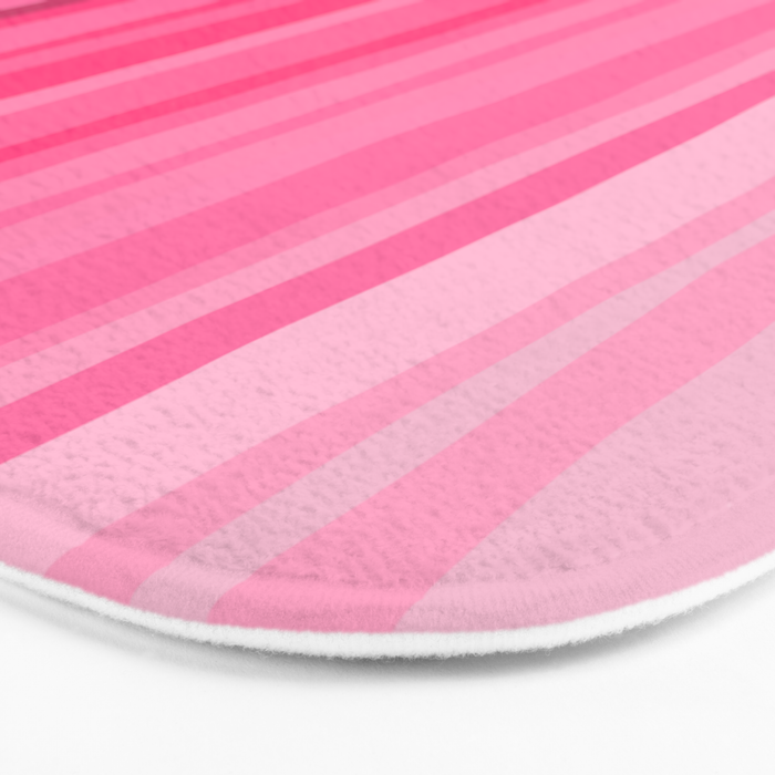 Pinkshades Serrate Stripes Irregular Vertical Stripe Pattern in Pink Tones Bath Mat Gallery Image 3