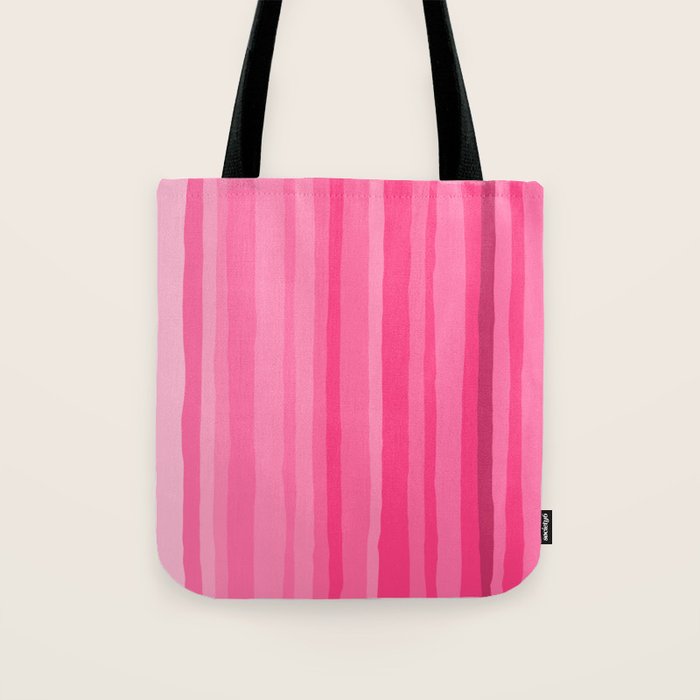 Pinkshades Serrate Stripes Irregular Vertical Stripe Pattern in Pink Tones Tote Bag Gallery Image 1