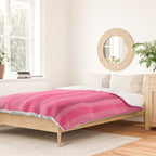 Pinkshades Serrate Stripes Irregular Vertical Stripe Pattern in Pink Tones Duvet Cover Gallery Image 2