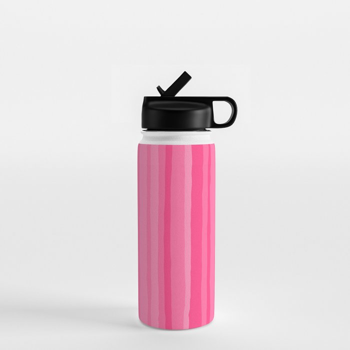 Pinkshades Serrate Stripes Irregular Vertical Stripe Pattern in Pink Tones Water Bottle Gallery Image 1