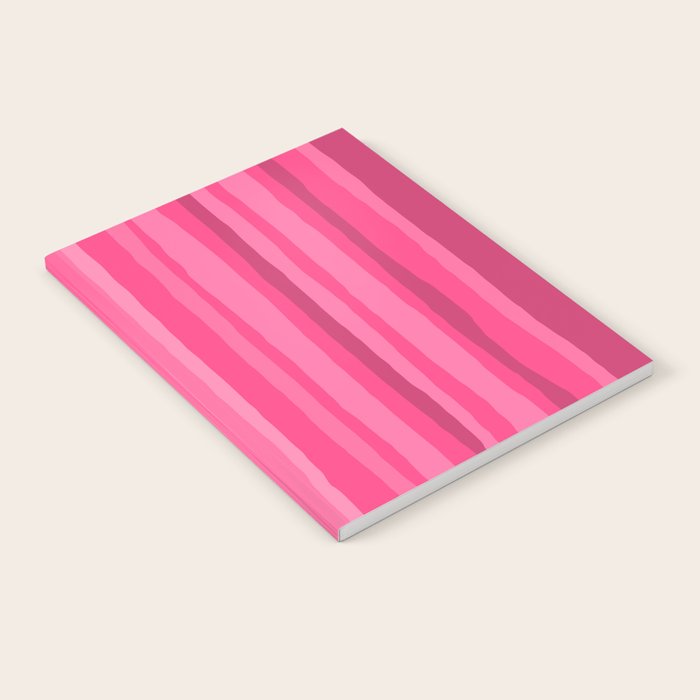 Pinkshades Serrate Stripes Irregular Vertical Stripe Pattern in Pink Tones Notebook Gallery Image 2