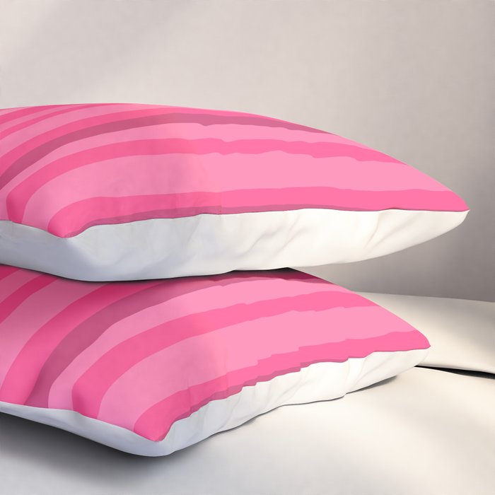 Pinkshades Serrate Stripes Irregular Vertical Stripe Pattern in Pink Tones Pillow Sham Gallery Image 3