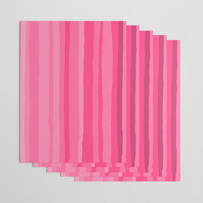 Pinkshades Serrate Stripes Irregular Vertical Stripe Pattern in Pink Tones Wrapping Paper Gallery Image 3