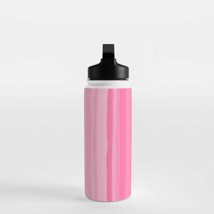 Pinkshades Serrate Stripes Irregular Vertical Stripe Pattern in Pink Tones Water Bottle Gallery Image 3