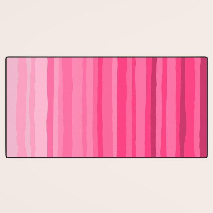 Pinkshades Serrate Stripes Irregular Vertical Stripe Pattern in Pink Tones Desk Mat Gallery Image 3