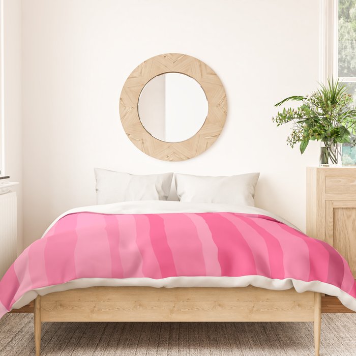 Pinkshades Serrate Stripes Irregular Vertical Stripe Pattern in Pink Tones Duvet Cover Gallery Image 3