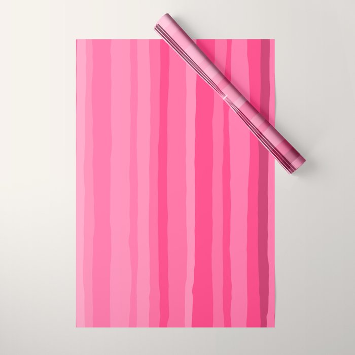 Pinkshades Serrate Stripes Irregular Vertical Stripe Pattern in Pink Tones Wrapping Paper Gallery Image 1