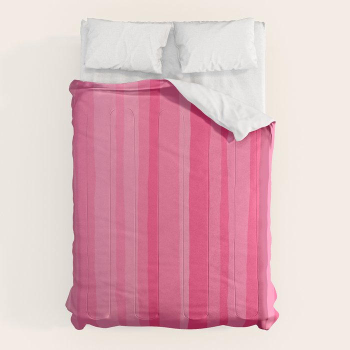 Pinkshades Serrate Stripes Irregular Vertical Stripe Pattern in Pink Tones Comforter Gallery Image 6