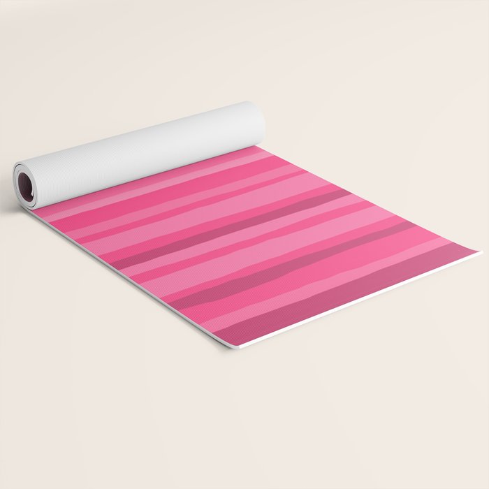 Pinkshades Serrate Stripes Irregular Vertical Stripe Pattern in Pink Tones Yoga Mat Gallery Image 2
