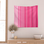Pinkshades Serrate Stripes Irregular Vertical Stripe Pattern in Pink Tones Wall Tapestry Gallery Image 2