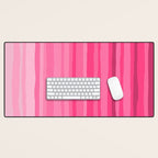 Pinkshades Serrate Stripes Irregular Vertical Stripe Pattern in Pink Tones Desk Mat Gallery Image 1