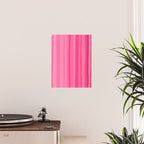 Pinkshades Serrate Stripes Irregular Vertical Stripe Pattern in Pink Tones Poster Gallery Image 2