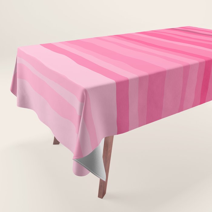 Pinkshades Serrate Stripes Irregular Vertical Stripe Pattern in Pink Tones Tablecloth Gallery Image 1