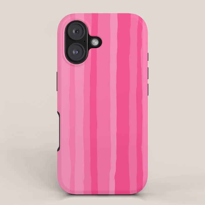 Pinkshades Serrate Stripes Irregular Vertical Stripe Pattern in Pink Tones iPhone Case Gallery Image 1