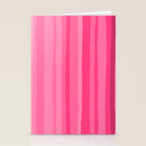 Pinkshades Serrate Stripes Irregular Vertical Stripe Pattern in Pink Tones Stationery Card Gallery Image 2