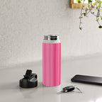 Pinkshades Serrate Stripes Irregular Vertical Stripe Pattern in Pink Tones Water Bottle Gallery Image 4