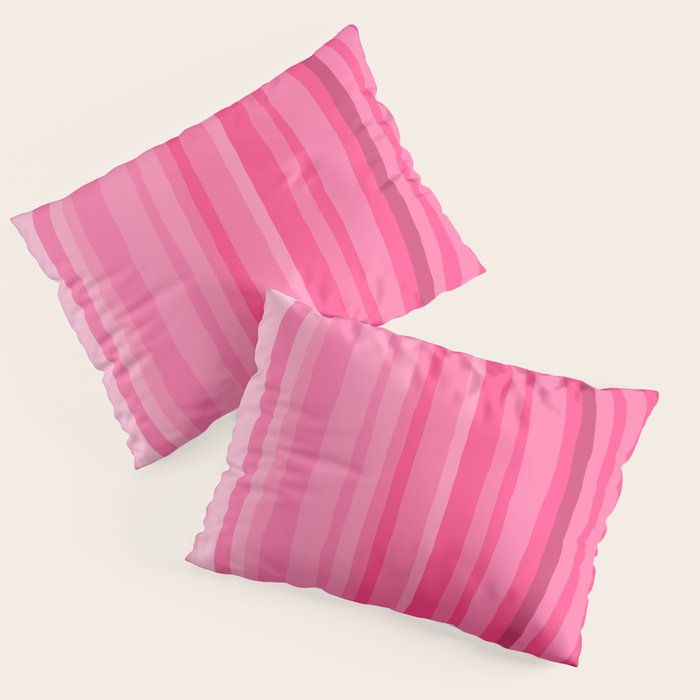 Pinkshades Serrate Stripes Irregular Vertical Stripe Pattern in Pink Tones Pillow Sham Gallery Image 3