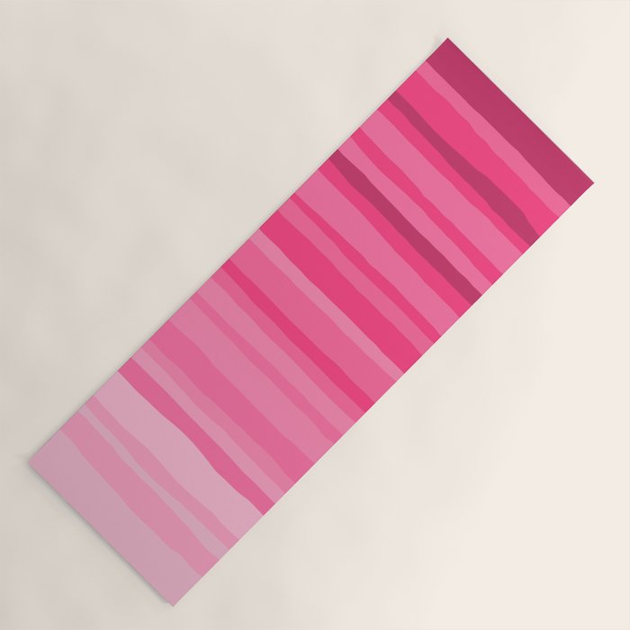 Pinkshades Serrate Stripes Irregular Vertical Stripe Pattern in Pink Tones Yoga Mat Gallery Image 1