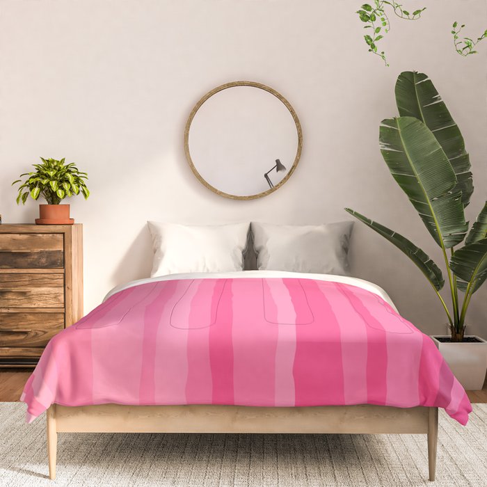 Pinkshades Serrate Stripes Irregular Vertical Stripe Pattern in Pink Tones Comforter Gallery Image 3