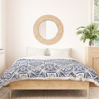 Blue tile brushstroke pattern Duvet Cover Gallery Image 3