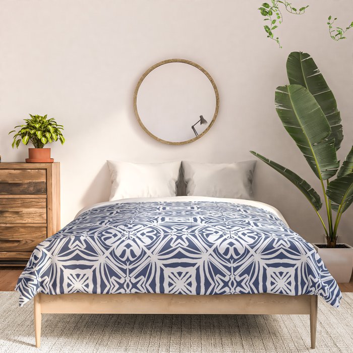 Blue tile brushstroke pattern Comforter Gallery Image 3