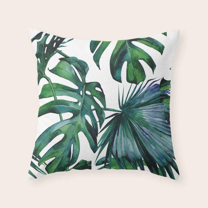 Tropical Palm Leaves Classic II Throw Pillow Gallery Image 6