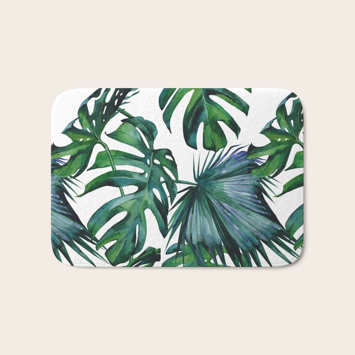 Tropical Palm Leaves Classic II Bath Mat Gallery Image 1