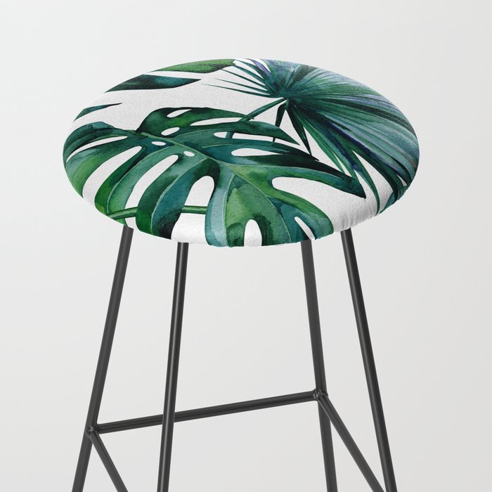 Tropical Palm Leaves Classic II Stool Gallery Image 2