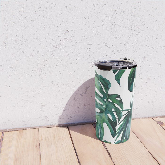 Tropical Palm Leaves Classic II Travel Mug Gallery Image 4