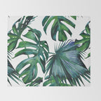 Tropical Palm Leaves Classic II Throw Blanket Gallery Image 2