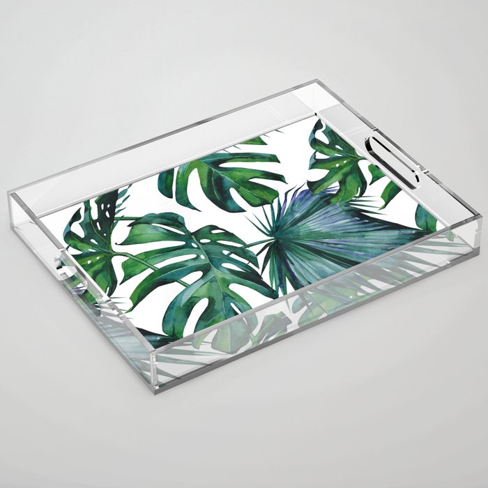 Tropical Palm Leaves Classic II Acrylic Tray Gallery Image 1