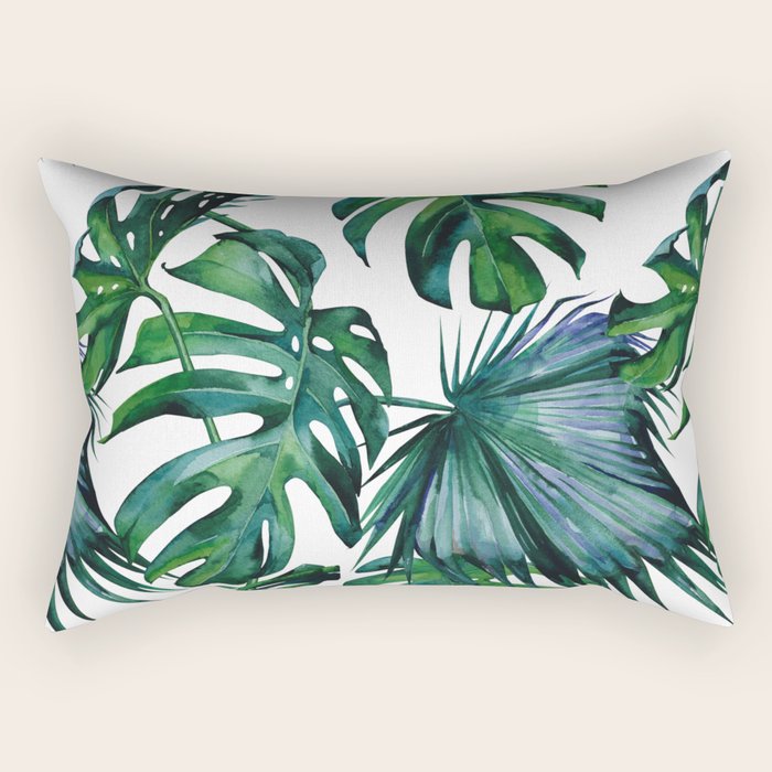 Tropical Palm Leaves Classic II Rectangular Pillow Gallery Image 2