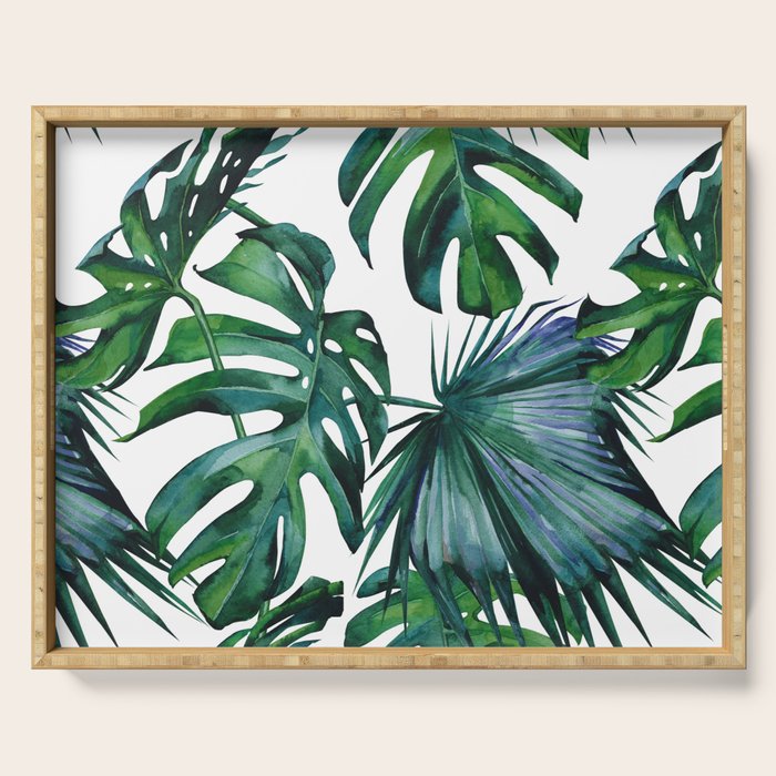 Tropical Palm Leaves Classic II Serving Tray Gallery Image 1