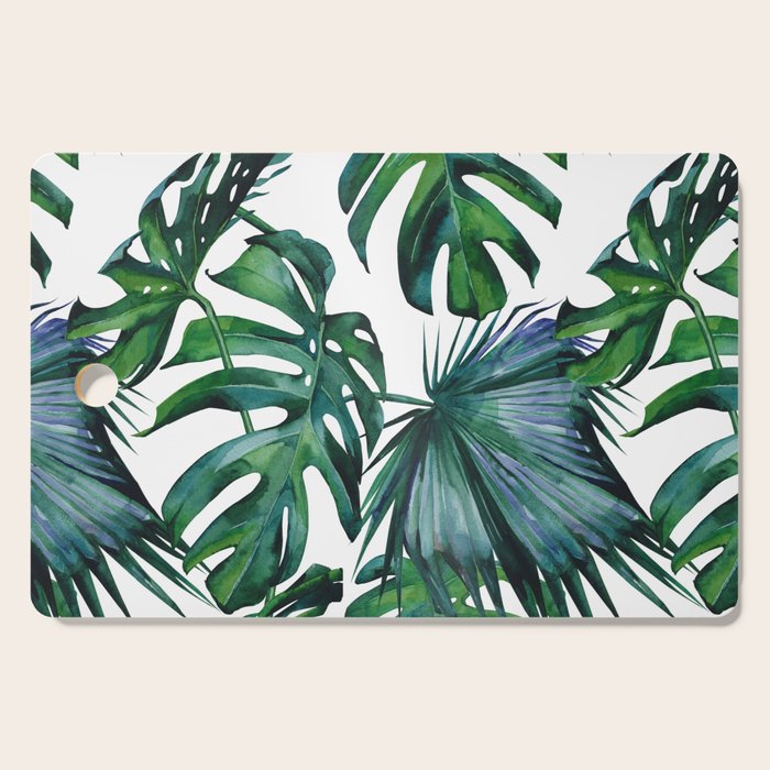 Tropical Palm Leaves Classic II Cutting Board Gallery Image 1