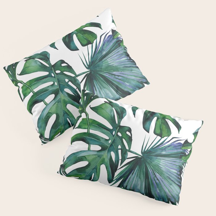 Tropical Palm Leaves Classic II Pillow Sham Gallery Image 3