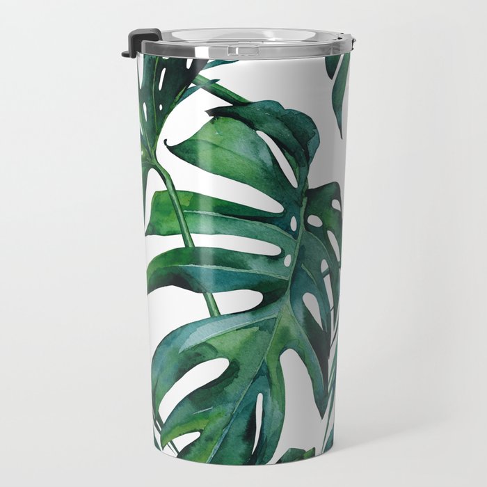 Tropical Palm Leaves Classic II Travel Mug Gallery Image 3